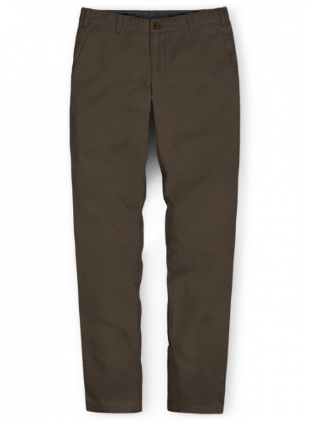 Dark Brown Stretch Chino Pants