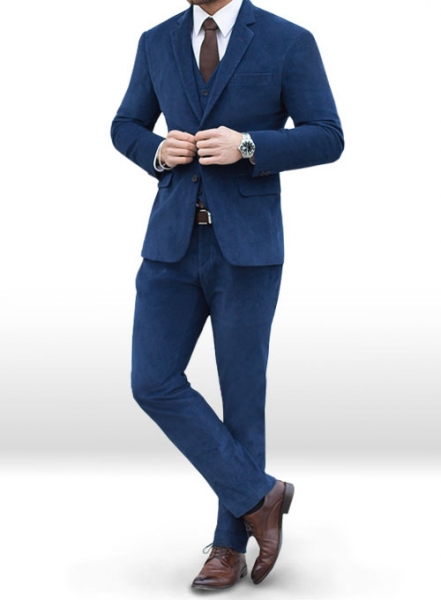 Stretch Cobalt Blue Corduroy Suit