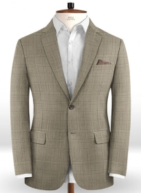 Napolean Beige Checks Wool Jacket