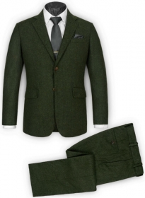 Vintage Herringbone Green Tweed Suit