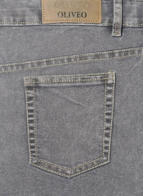 Ash Gray Stretch Jeans - Blast Wash