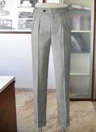 Napolean Stretch Gray Highland Wool Trousers