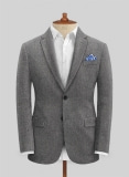 Vintage Herringbone Gray Tweed Jacket