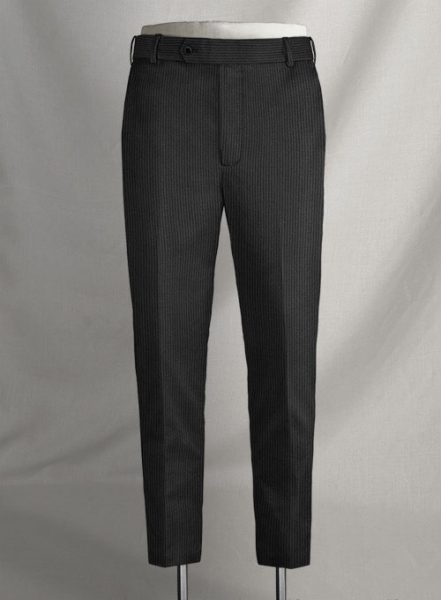 Napolean Mini Stripe Black Wool Suit
