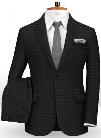 Napolean Mono Black Checks Wool Suit