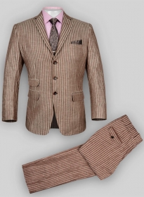 Italian Brown Stripe Linen Suit