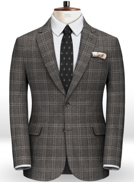 Reda Homme Gray Checks Pure Wool Suit