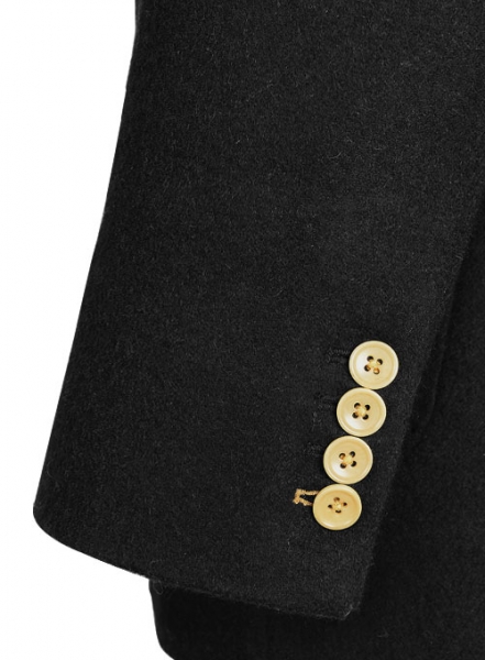 Vintage Plain Black Tweed Patch Pocket Jacket
