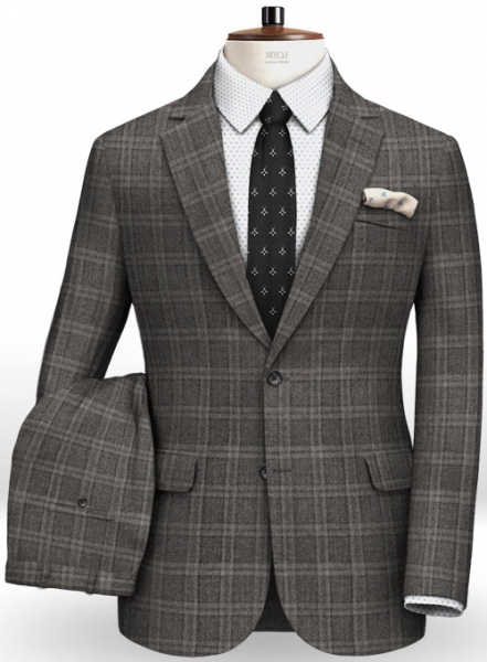 Reda Homme Gray Checks Pure Wool Suit