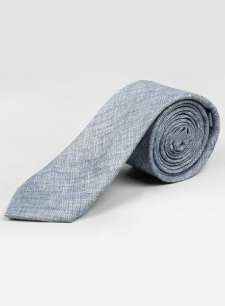 Italian Linen Tie - Celeste Blue