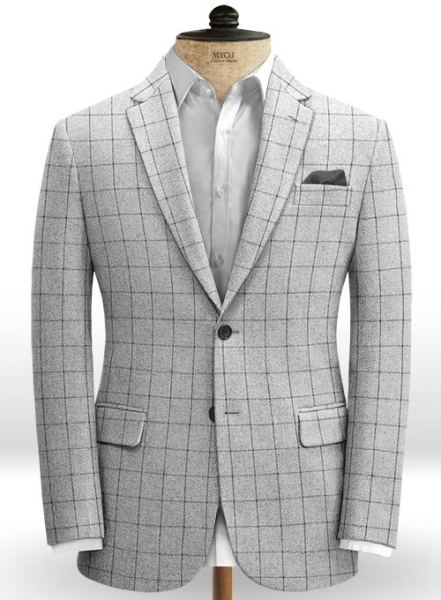 Light Weight Checks Gray Tweed Suit