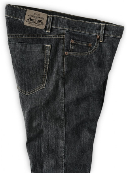 Stretch Cross Hatch Black Jeans - Denim-X