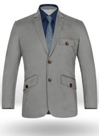 Light Gray Peach Finish Chino Madison Style Jacket