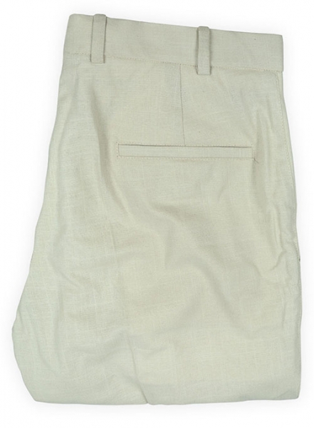 Tropical Light Beige Linen Pants - 32R