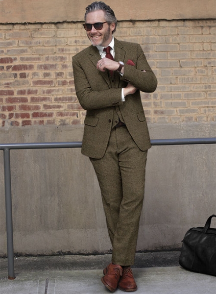 Light Weight Rust Brown Tweed Suit