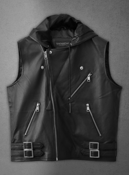 Leather Hood Vest # 309