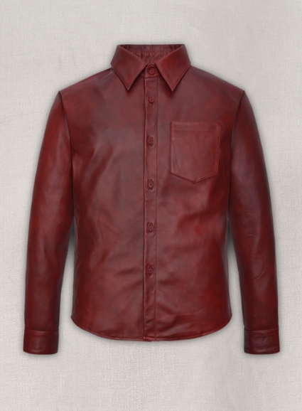 Spanish Red Classic Leather Shirt
