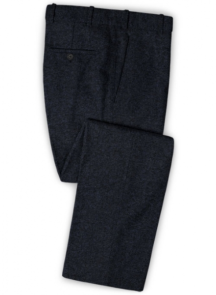 Vintage Dark Blue Weave Tweed Suit