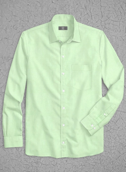 Pure Ocean Green Linen Shirt - Full Sleeves