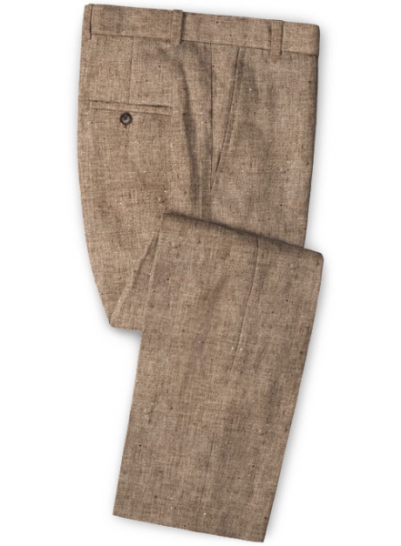 Italian Denim Brown Linen Pants
