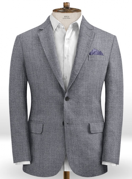 Italian Khyber Gray Blue Linen Suit
