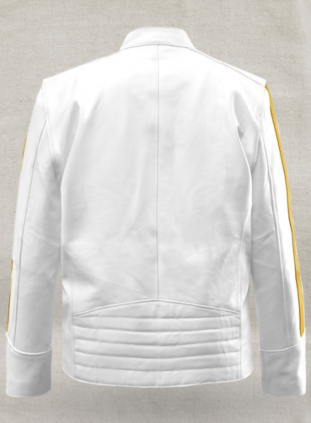 Yellow Stripe Leather Jacket # 100