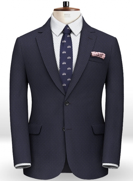 Napolean Blue Checks Couture Wool Suit