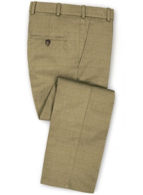 Glen Stretch Cotton Beige Pants