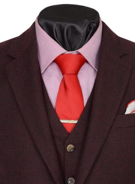 Light Weight Dark Maroon Tweed Suit