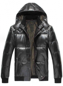 Leather Hood Jacket # 637