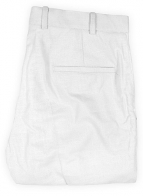 Tropical White Linen Pants - 32R