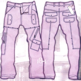 Designer Denim Cargo Jeans - Style 18-1