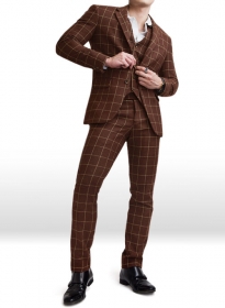 Vintage Brown Glen Royal Tweed Suit