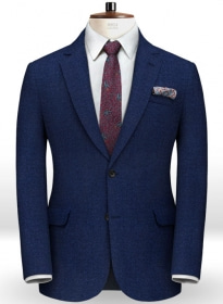 Italian Melange Blue Angora Wool Jacket