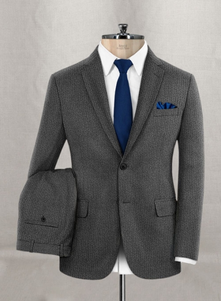 Herringbone Gray Flannel Wool Suit