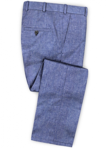 Italian Spring Royal Blue Linen Pants