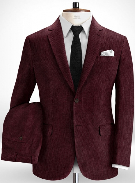 Wine Corduroy Suit