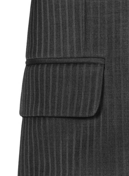 Napolean Gray Stripes Wool Jacket