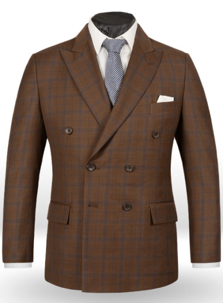 Caviar Highland Brown Double Breasted Wool Jacket