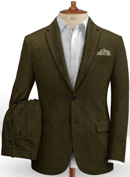 Light Weight Melange Green Tweed Suit