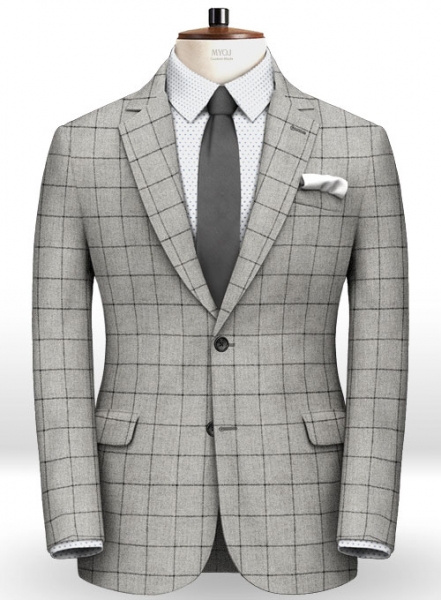 Light Weight Checks Light Gray Tweed Suit