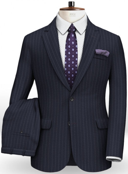 Reda Flannel Stripe Blue Pure Wool Suit