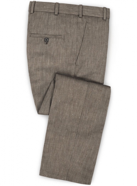 Italian Sober Green Linen Pants