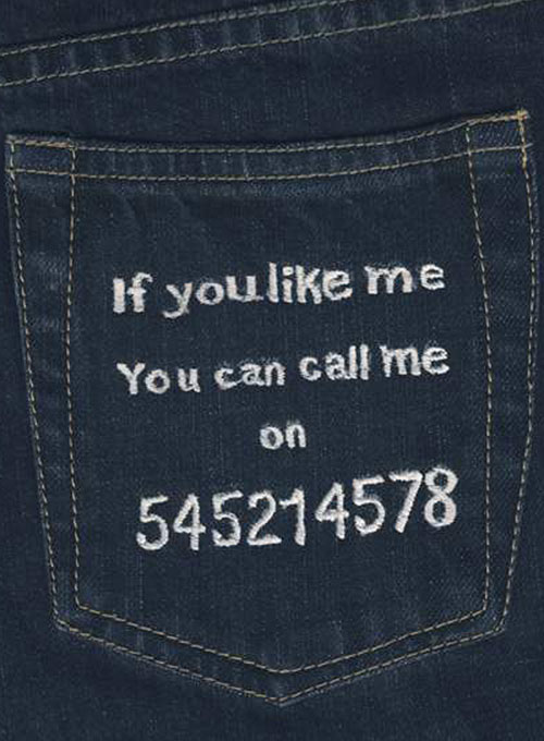 Message on back pocket