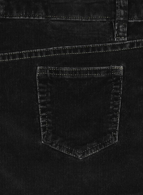 Slate Black Corduroy Stretch Jeans - Denim-X - Click Image to Close