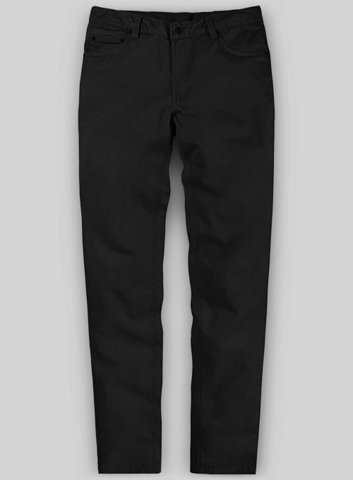 Black Cotton Power Stretch Chino Jeans