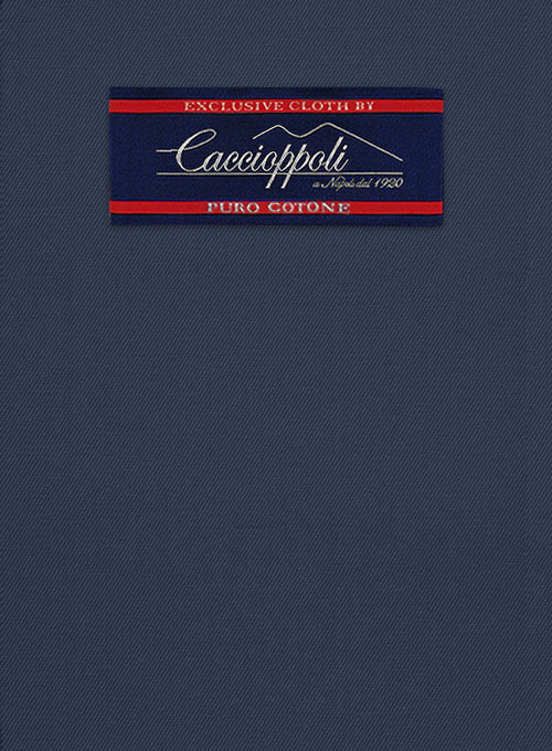 Caccioppoli Cotton Gabardine Marine Blue Pants