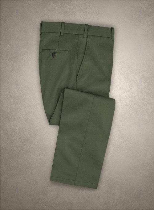 Caccioppoli Cotton Gabardine Oak Green Pants