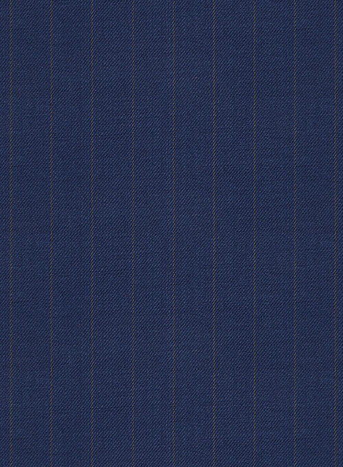 Chalkstripe Wool Royal Blue Pants