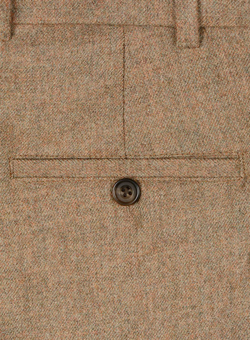 Light Weight Melange Brown Tweed Pants - Click Image to Close